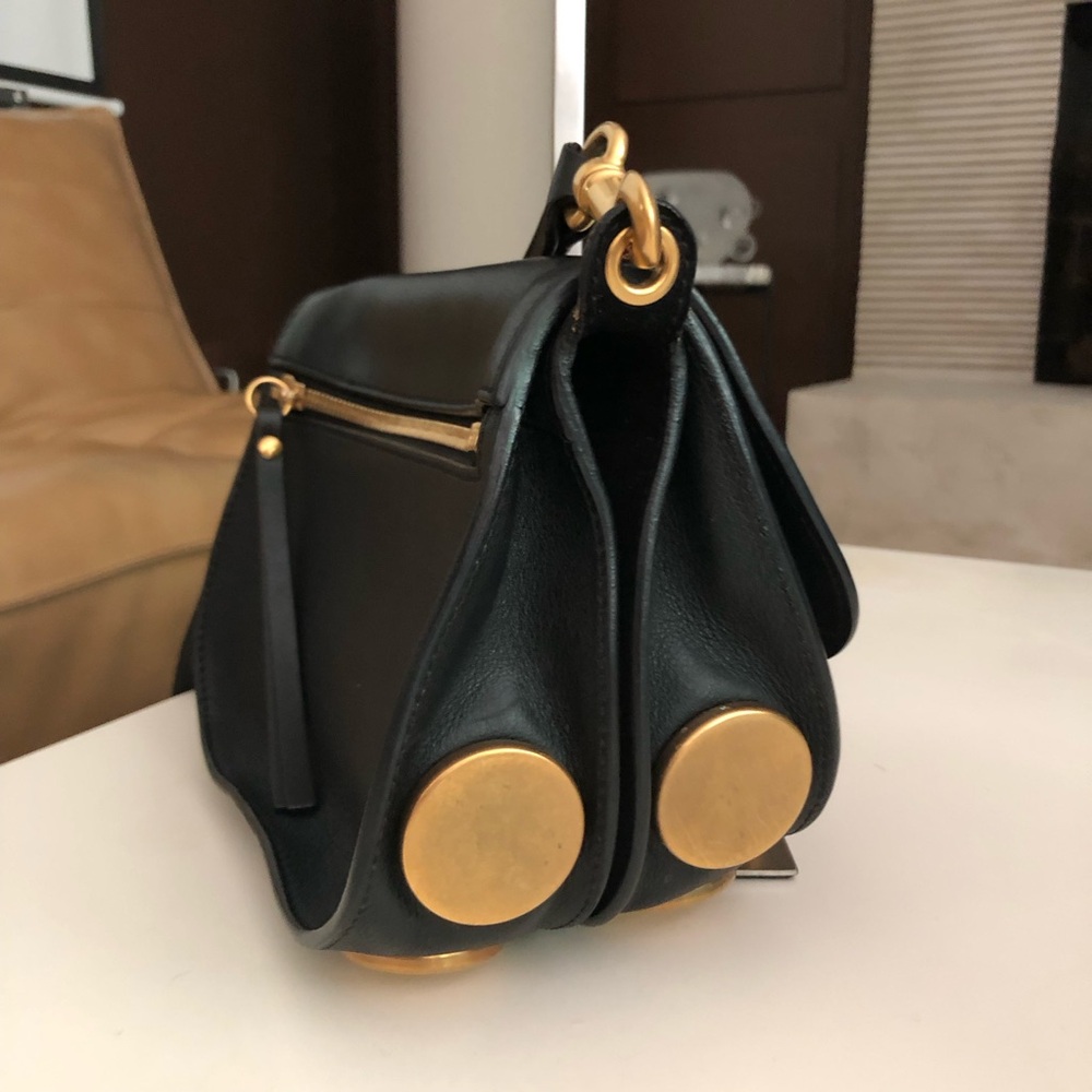 Chloé Kurtis Black Leather Crossbody with Gold Hardware - Picture 6 of 10